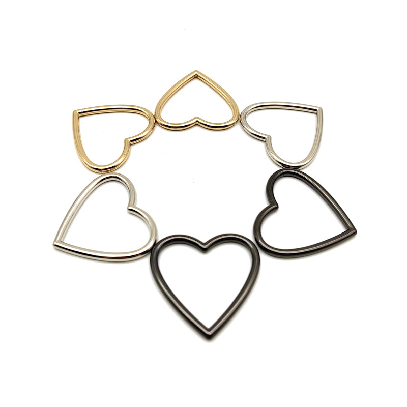 Fashion simple design love heart shape zinc alloy various size 25mm/34mm/40mm/45mm/50mm metal buckles for bag/clothes
