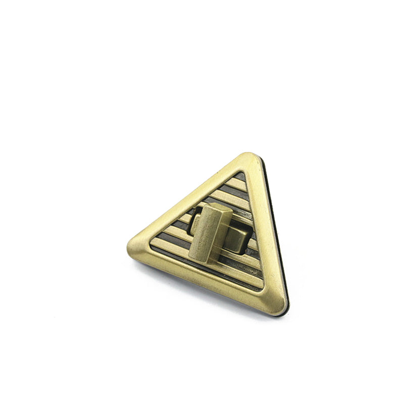 Bag accessories horizontal stripes triangle metal turn locks