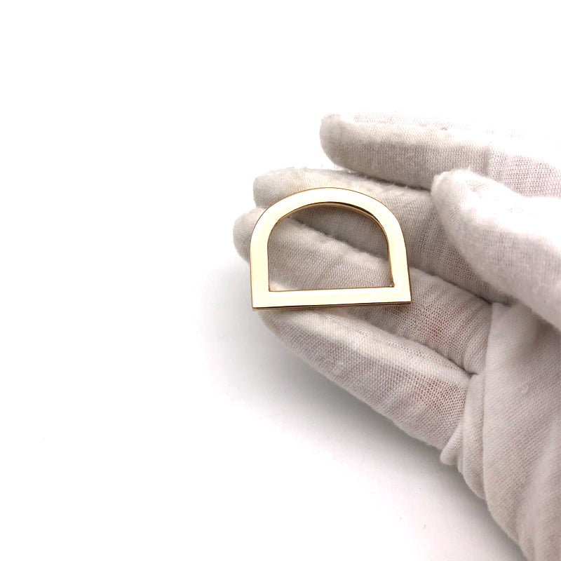 Factory Supply Handbag Accessories Light Gold Zinc Alloy Flat Shape 1 Inch Metal D Rings With Hanging Plating