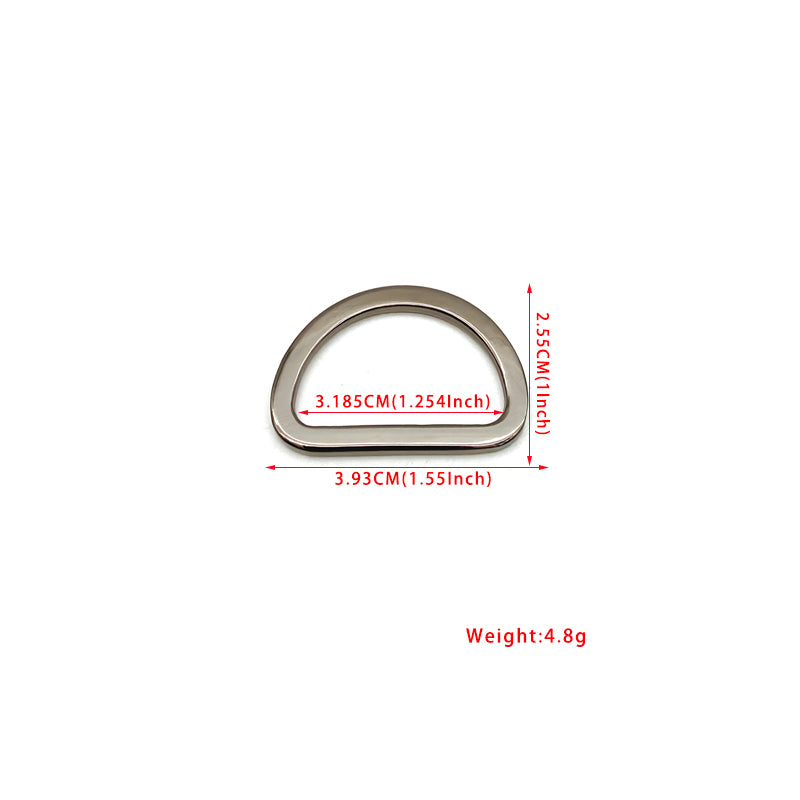DIY Bag Accessories Zinc Alloy Various Size Flat D Rings For Handbag