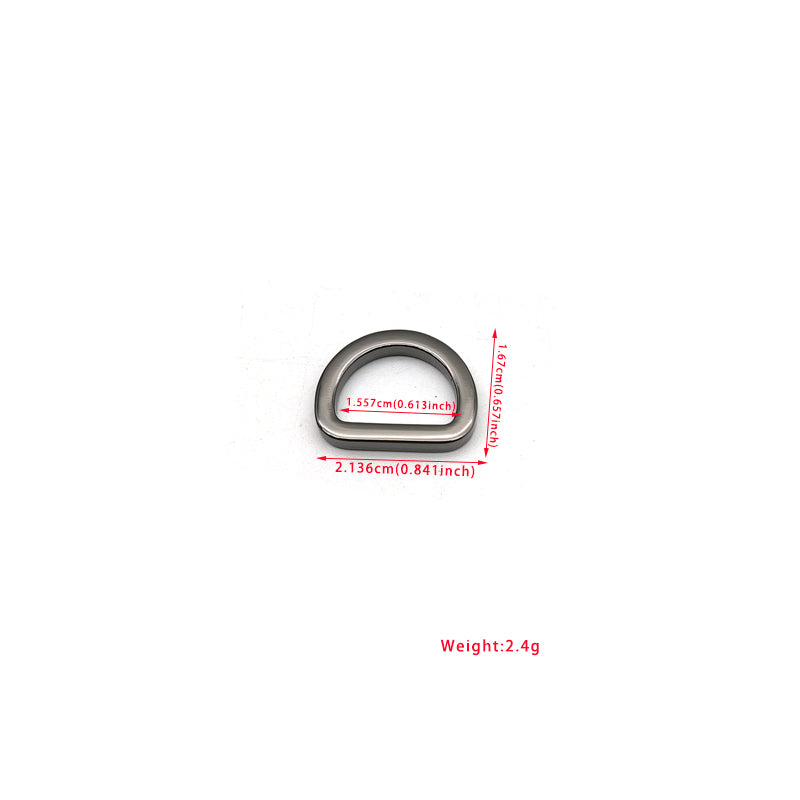 DIY Bag Accessories Zinc Alloy Various Size Flat D Rings For Handbag