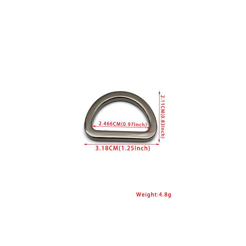 DIY Bag Accessories Zinc Alloy Various Size Flat D Rings For Handbag