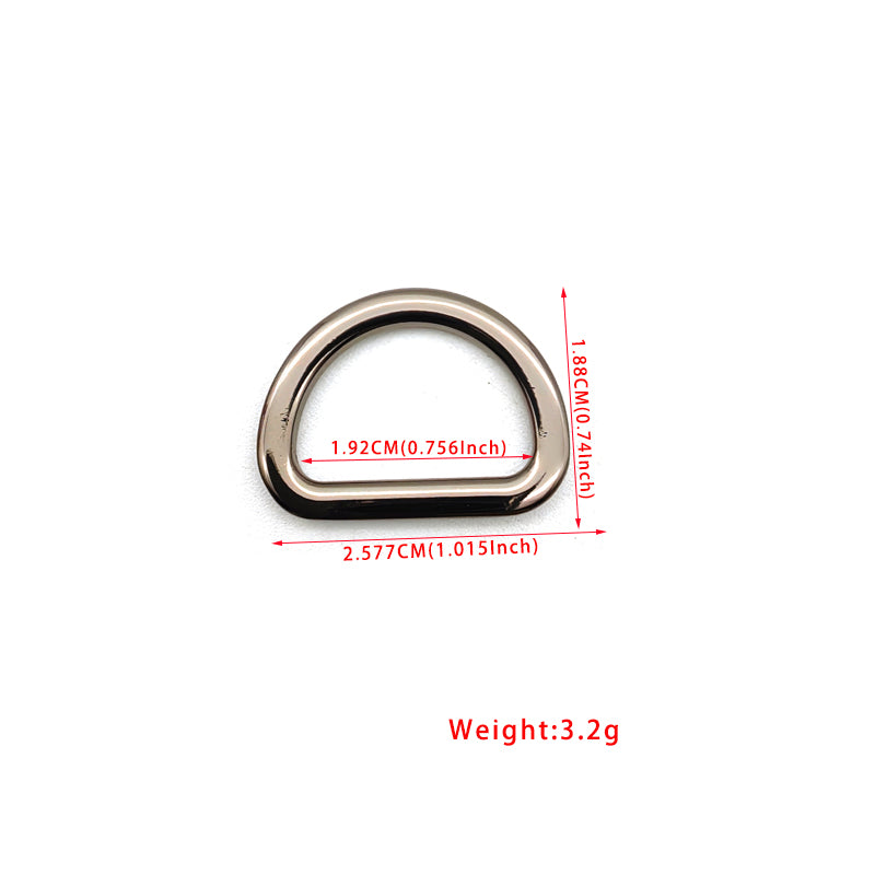 DIY Bag Accessories Zinc Alloy Various Size Flat D Rings For Handbag
